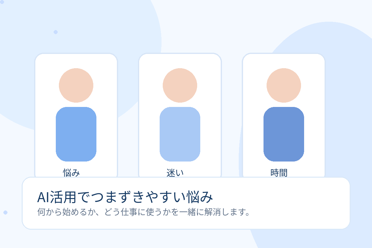 AI活用で悩む人のイメージ